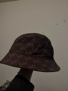 Michael Kors Brown Monogram Bucket Hat